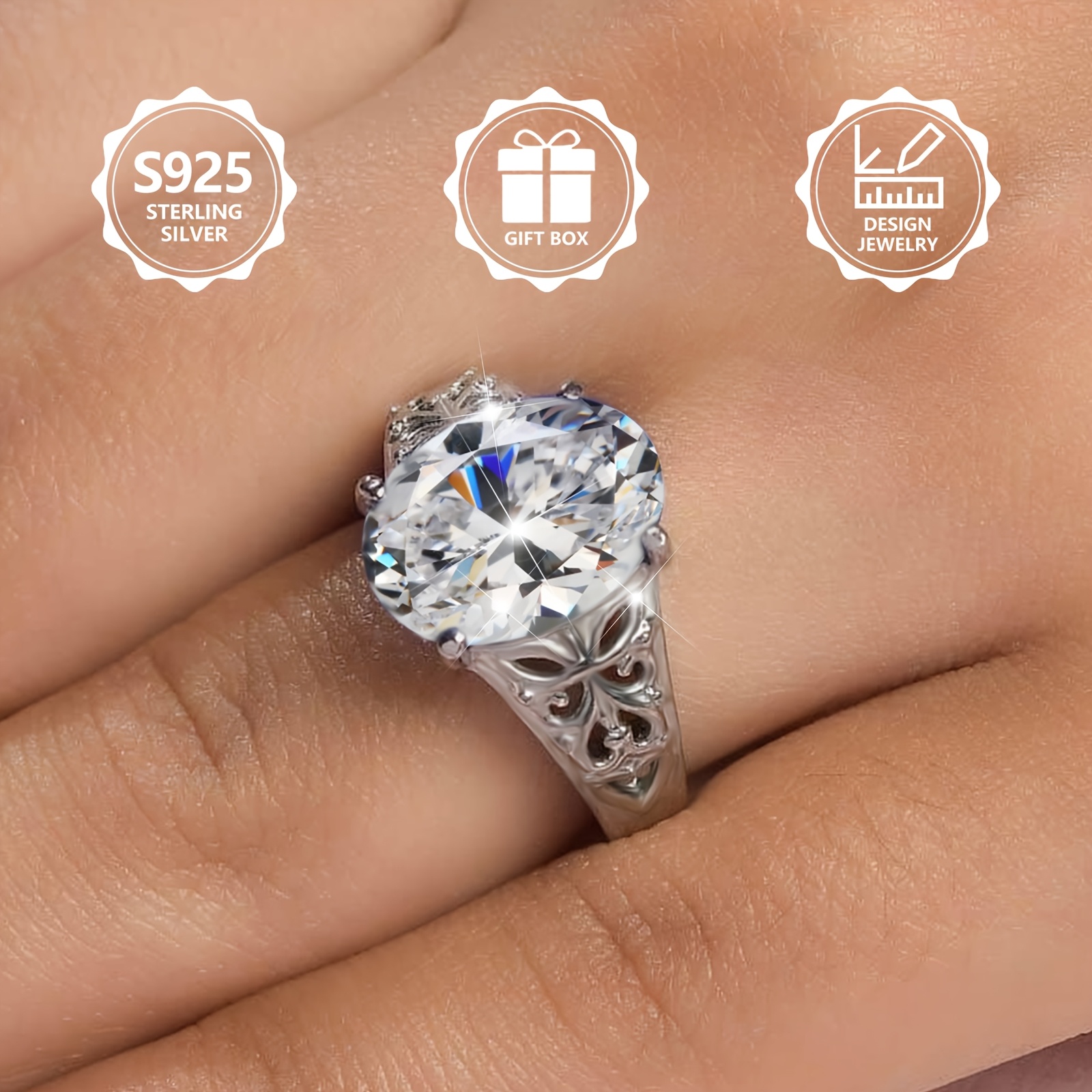 925 Silver Butterfly Ring with Zirconia - Ideal Gift for Her